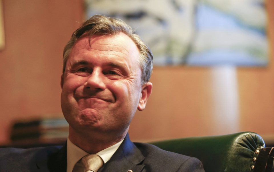 Austrian far-right Freedom Party (FPOe) presidential candidate Hofer waits for the first projections in his office in Vienna