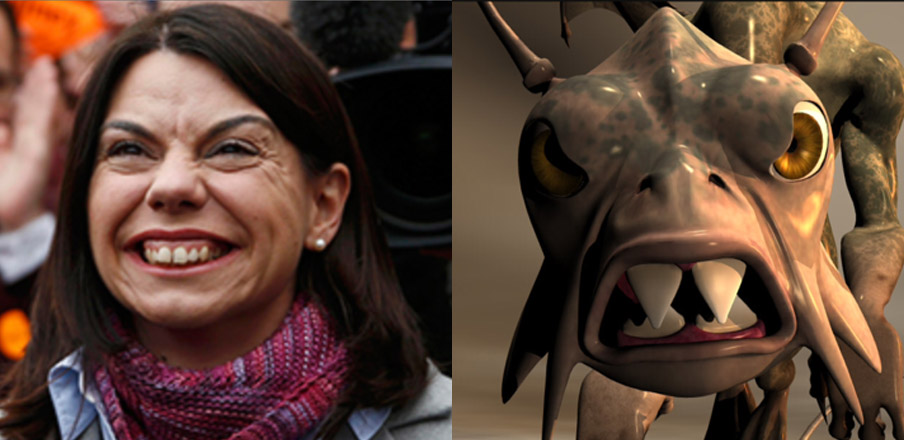 Liberal Democrat Sarah Olney and a dragon