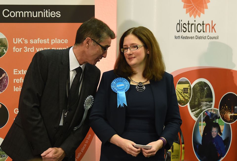 Conservative candidate Dr Caroline Johnson and fellow candidate Paul Coyne 