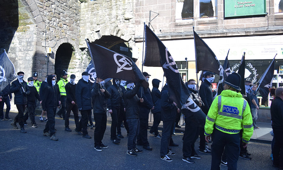 The Liverpool protest eventually had to be shut down by riot police
