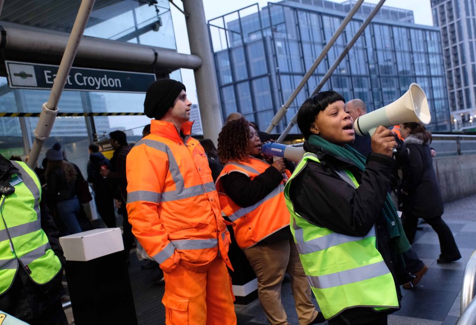  Commuter chaos at East Croydon Train Station during the train strike