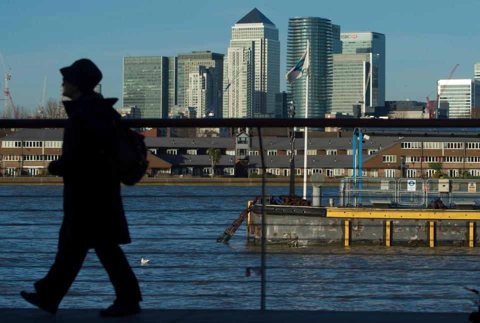 Man walking through London 