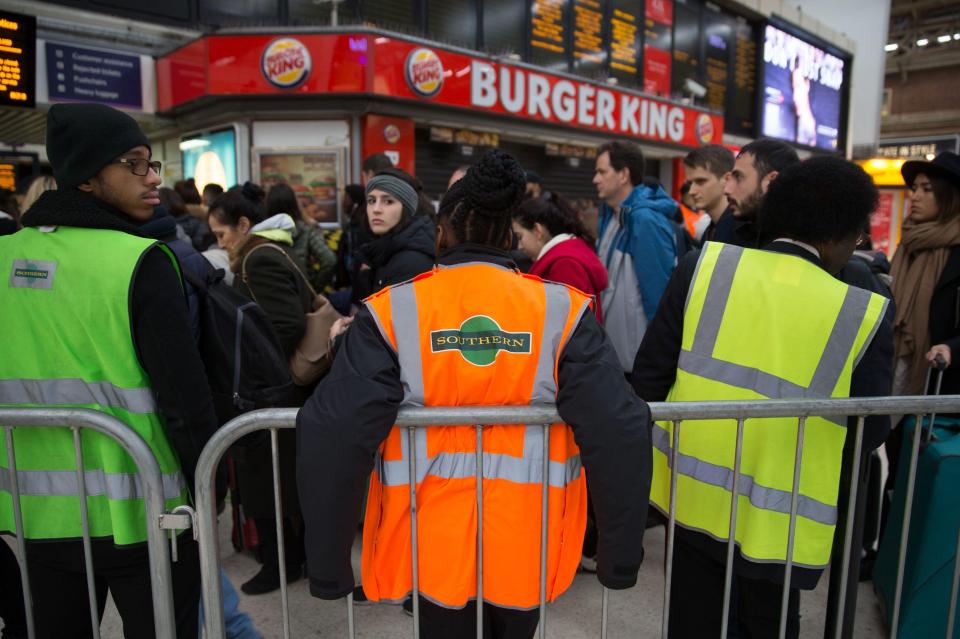 Southern Rail strike at Victoria station 