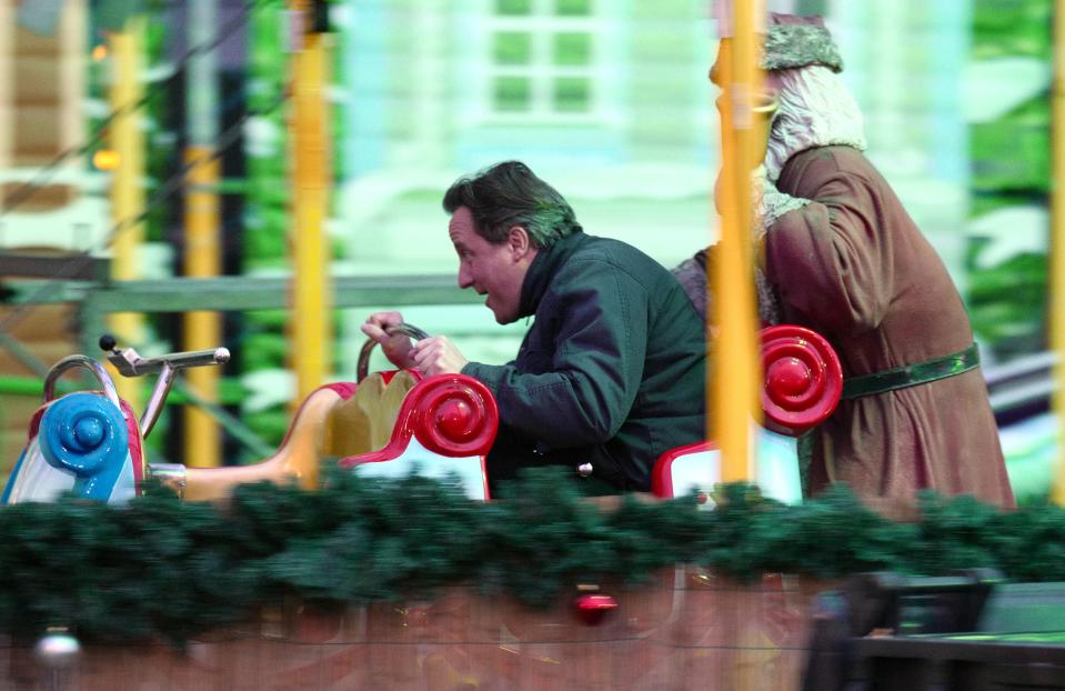 At times the ex-Witney MP seemed a little apprehensive, holding tight onto the metals bar