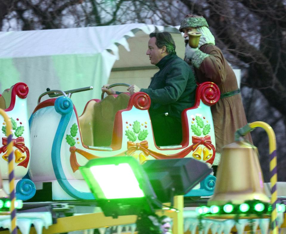 He was on one of the 'baby rollercoaster' rides alone, although he went to the theme park with his daughter