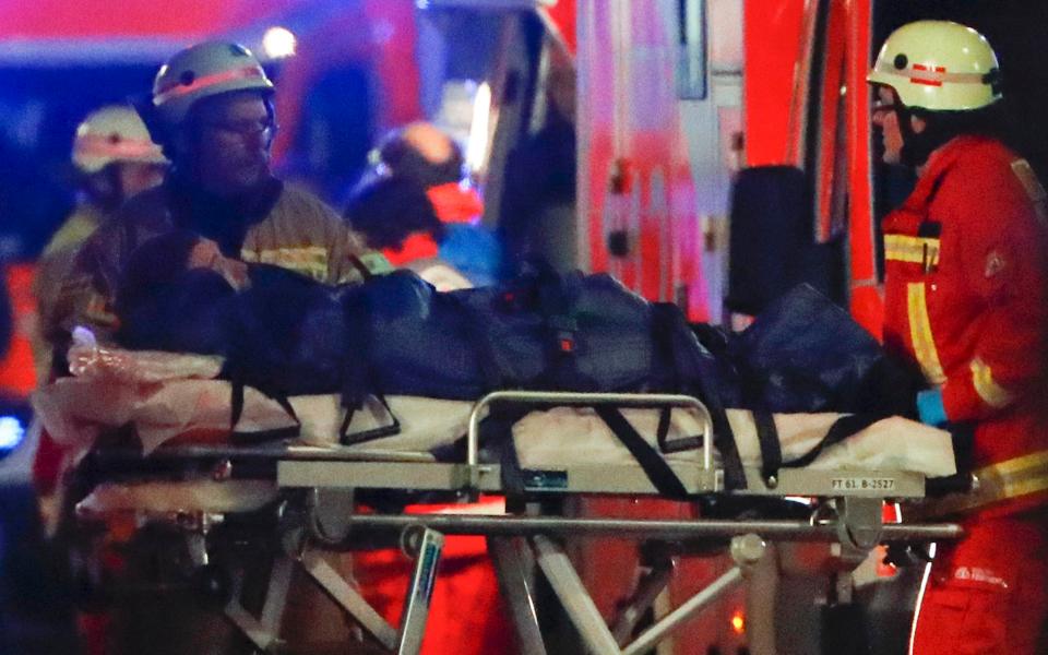  Dozens of casualties were treated at the scene after the lorry ploughed into crowds at 40mph