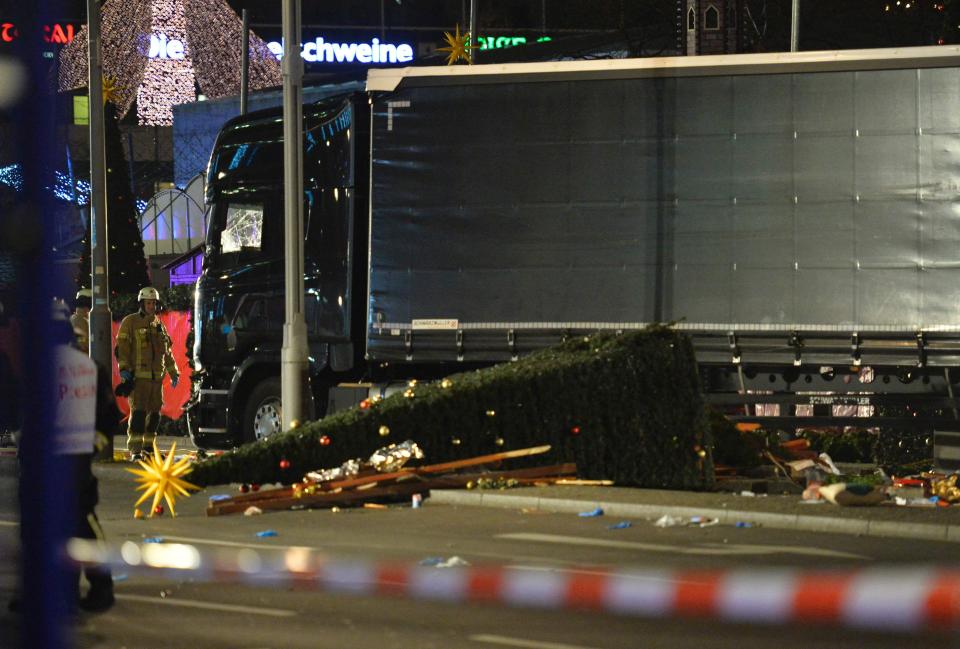A truck ploughed through festive visitors to Berlin's Christmas market on Monday