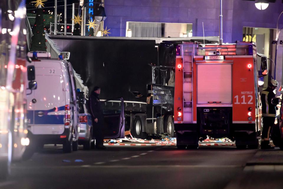 The truck smashed into the market on Monday night