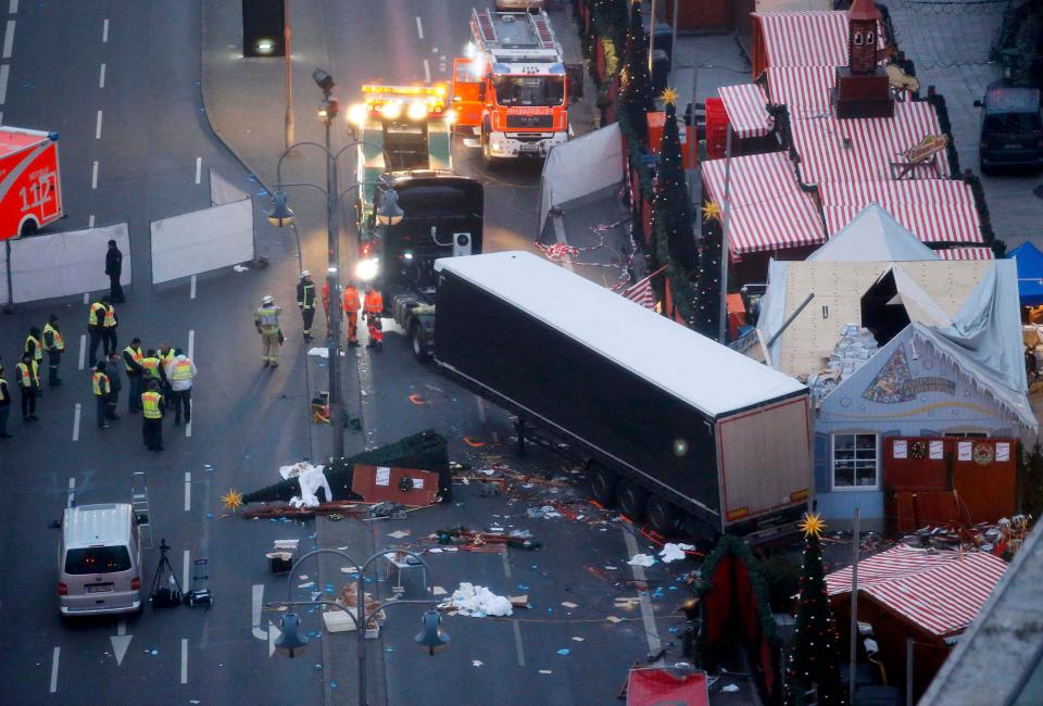  The crash happened in a packed market square in a chilling echo of the deadly terror attack in Nice earlier this year