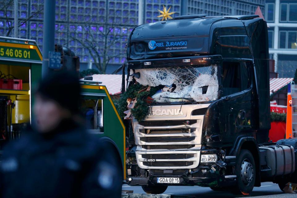  A manhunt is underway for the truck terrorist who carried out the attack, Blood and fingerprints have been found in the cab of the truck