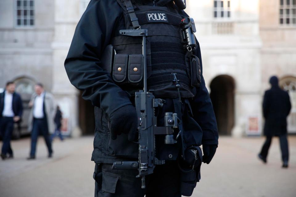 Armed police are on patrol across the UK in a bid to halt any planned terror attacks following a spate of incidents in the past 24 hours