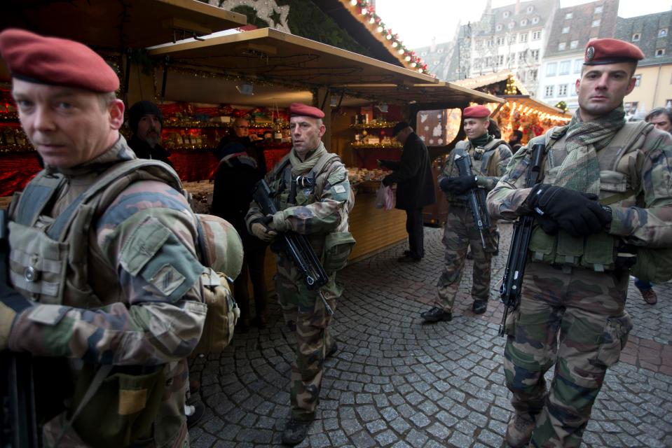  Heavily-armed German soldiers patrolled the streets this morning as they sought to reassure the public