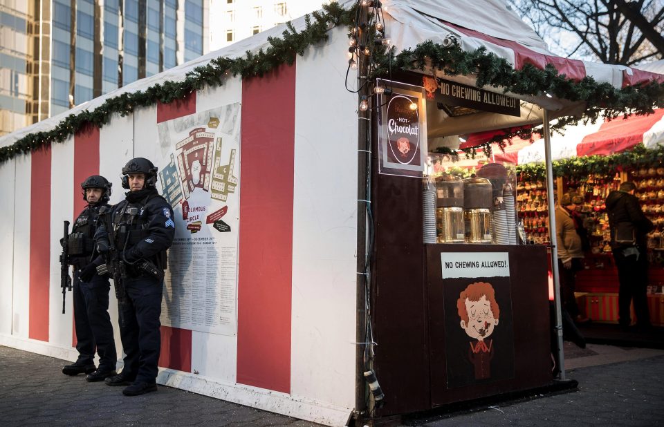  The police presence was obvious in New York and other major cities around the world