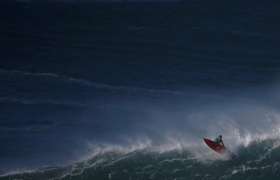  The 27-year-old is one of the top 24 big wave surfers in the world but this one proved too hot to handle