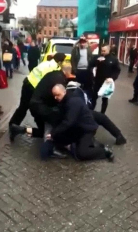 Police officers described the incident as a "violent disturbance"