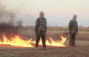 ISIS barbarians burn two Turkish soldiers alive in horrific new execution video after capturing them in Aleppo