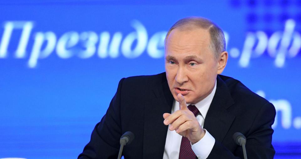 Vladamir Putin has pointed the finger of blame at the West for his ambassador's murder