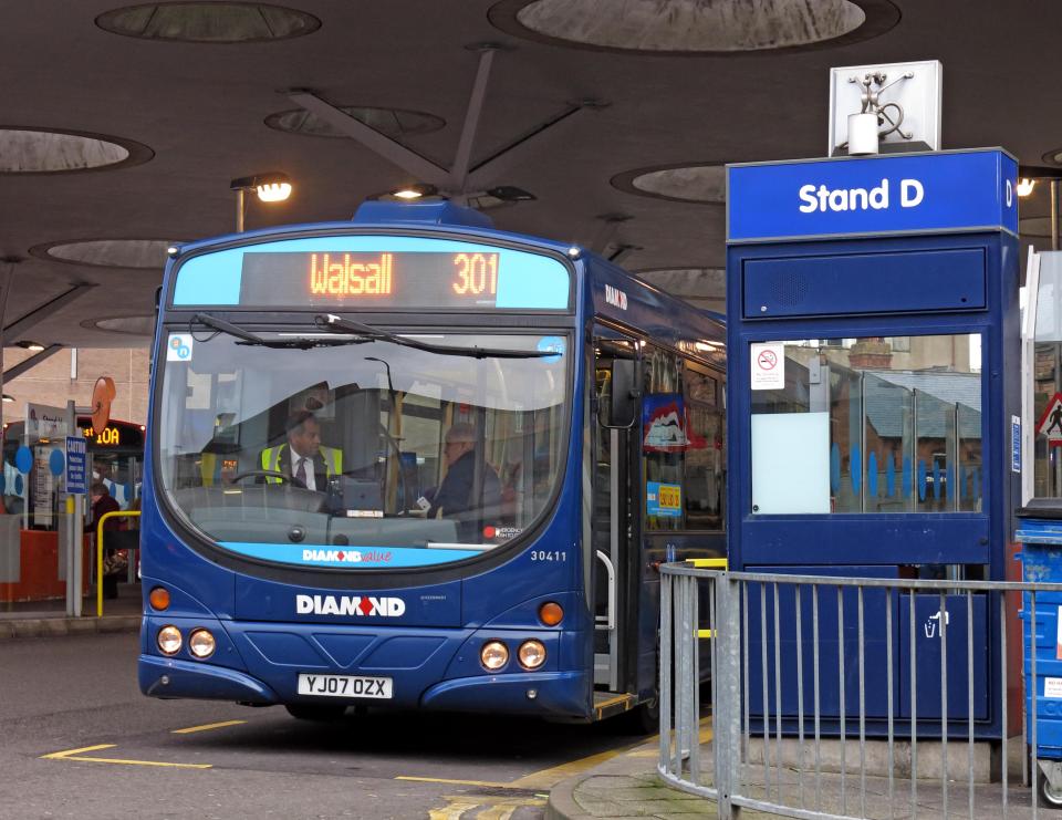  The incident occurred on a Diamond bus in Walsall (file picture)
