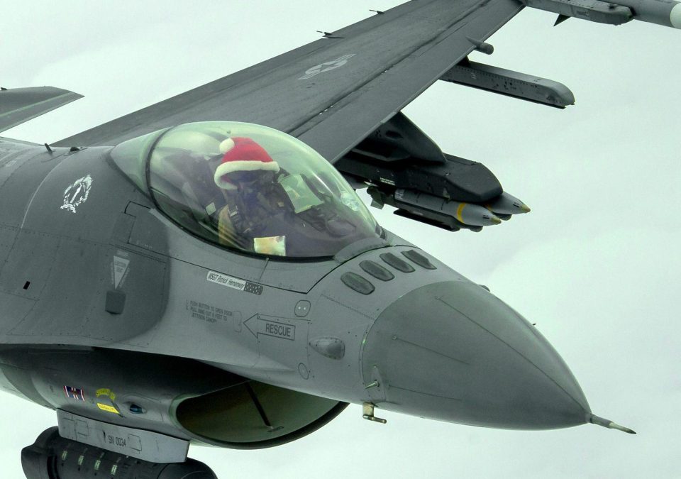  Several US pilots donned festive hats on December 25th
