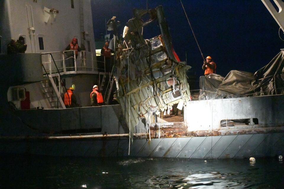Rescue teams have found debris including fragments of the fuselage and engine
