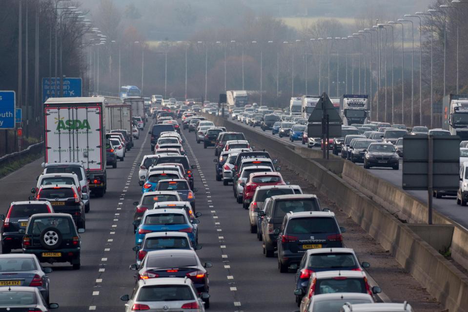  The M5 was closed causing 15-mile tailbacks in Bristol after several accidents caused by freezing, thick fog on the major motorway and dangerous conditions