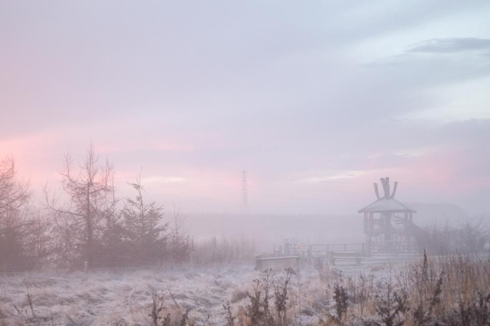  Fog covered areas of Cobham in Surrey as the temperature plummeted following a warming Christmas period