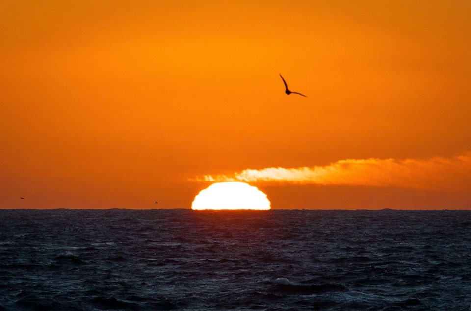  The sun rises over the sea in Gorran Haven, Cornwall, this morning as the UK braces itself for chilly weather after a warmer snap over Christmas
