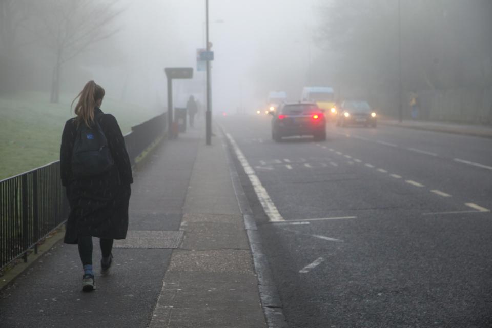  The day started with dense fog on very cold and frosty morning in Finsbury Park, North London