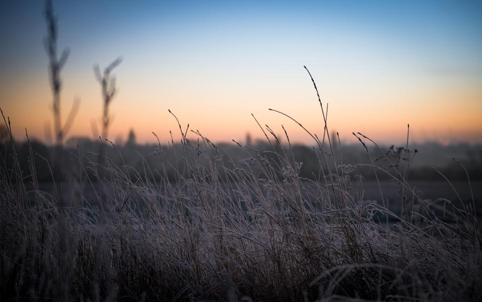  The cold day got off to a stunning start with a colourful sunrise filling the sky over the country