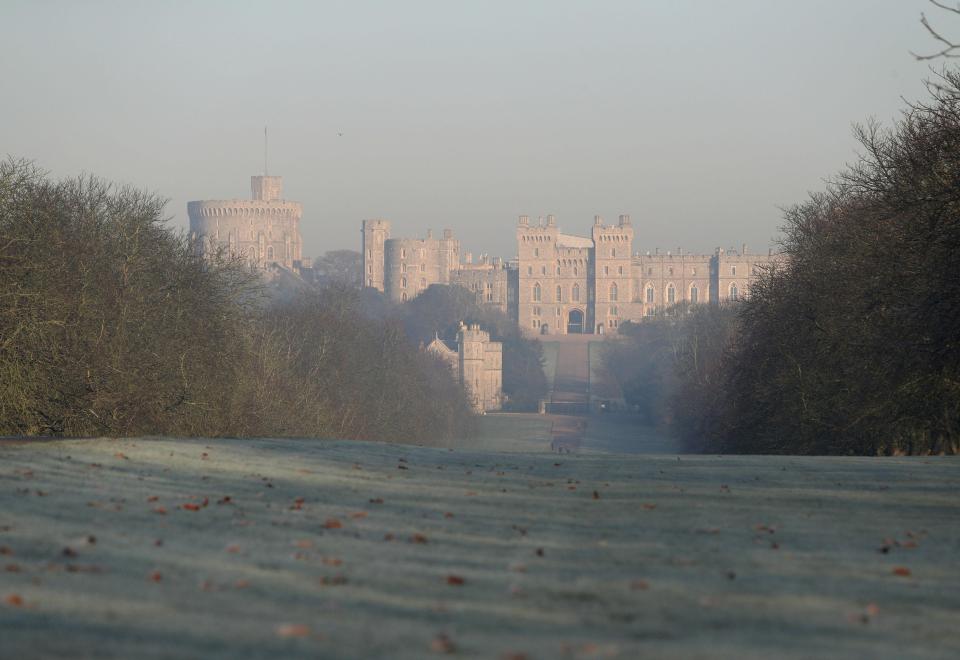  Fog surrounds Windsor Castle in Berkshire as frost settles on the ground
