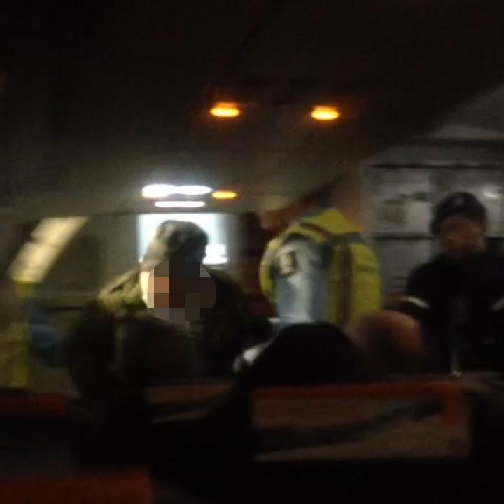 Observers said the man was becoming increasingly aggressive but was eventually calmed by cabin crew