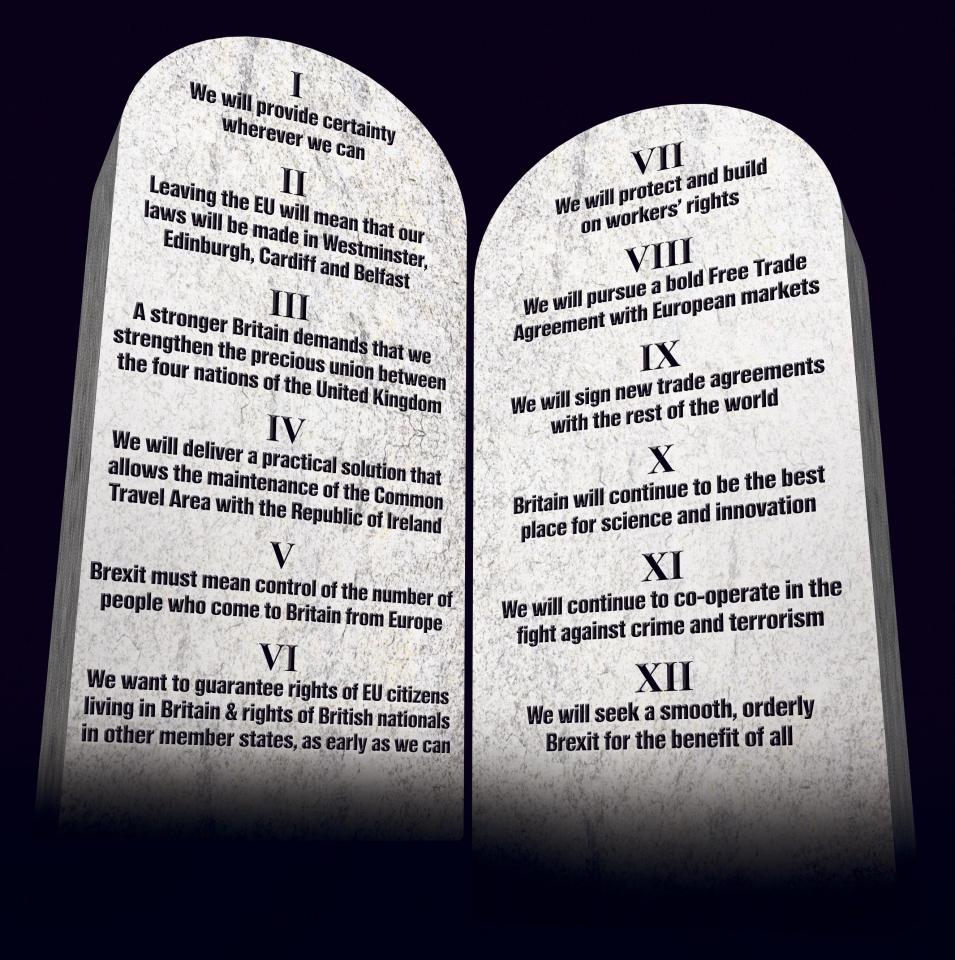 Theresa May's 12 Brexit commandments