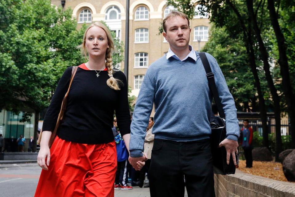  Hayes, pictured leaving Southwark Crown Court in 2015 with his wife Sarah, was jailed for 14 years