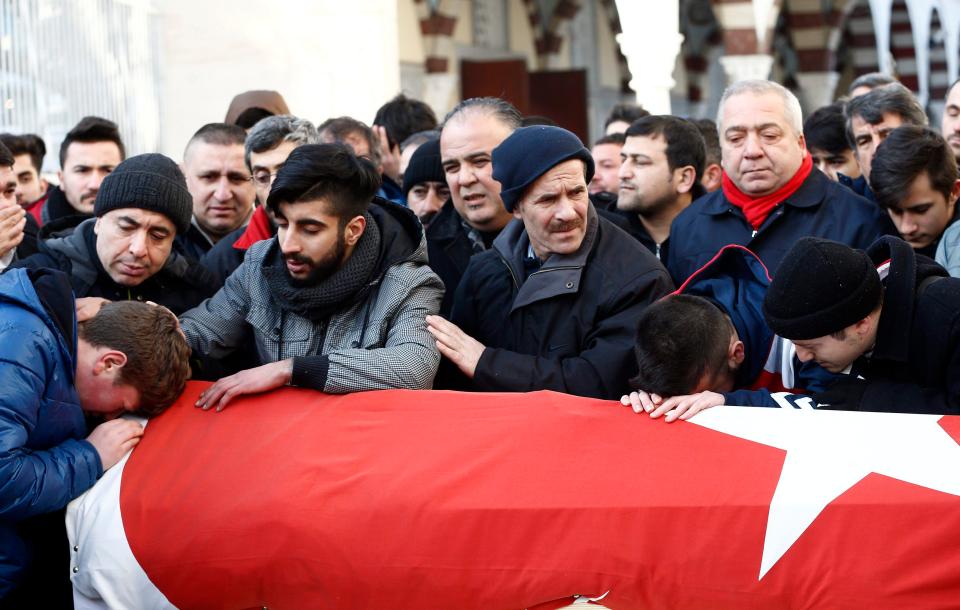 Funerals for those killed have now started to be held with Turkey in mourning