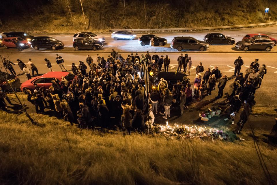  Traffic was slow as it moved past the largely blocked motorway and it is believed a slip road was closed