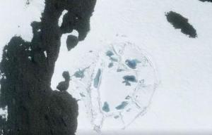 The mysterious oval-shaped building can be seen from satellite images