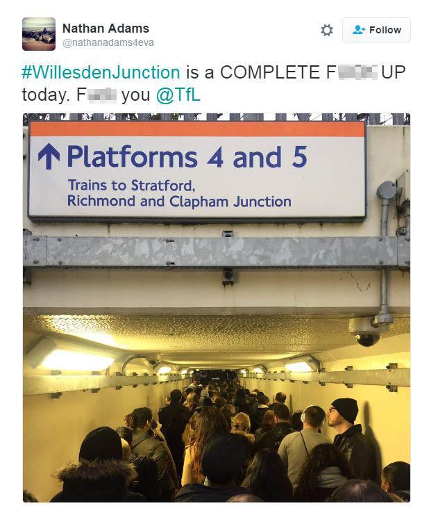 People trying to get to work have turned to social media to complain
