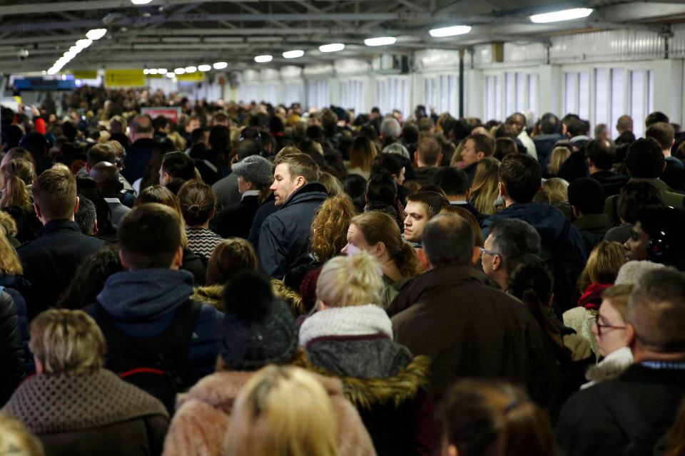 Commuters described the scenes as 'carnage' while overground trains were non-stop during the crush at Clapham (pictured)