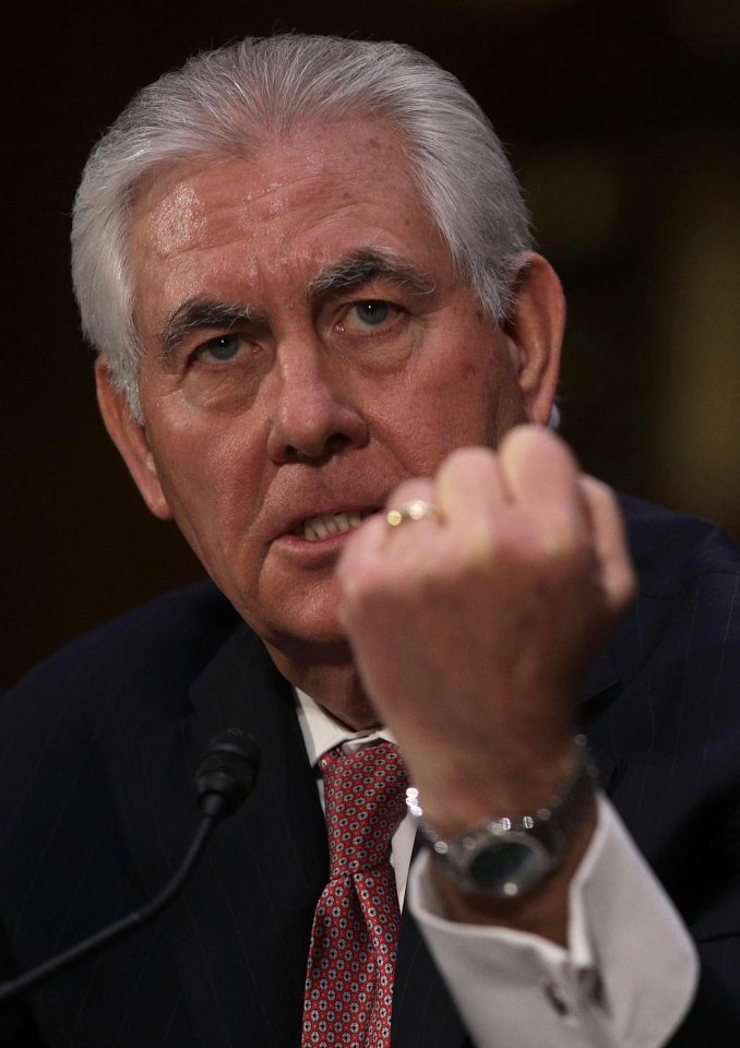  Tillerson, pictured during his Senate committee hearing, was among Trump's first cabinet picks