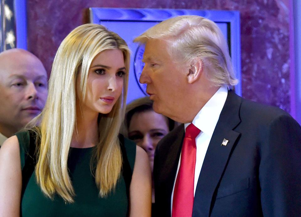 Ivanka Trump and her father Donald, who retweeted a message praising the wrong Ivanka
