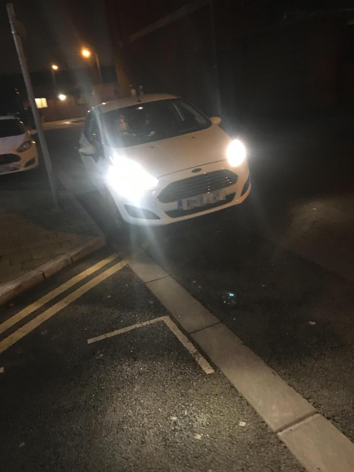  A council ticket inspector was pictured in a car stopped on double yellow lines
