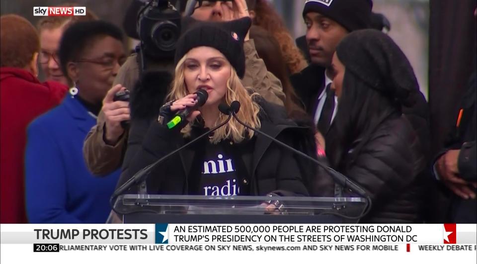 She told marchers that she had fantasies about destroying the White House