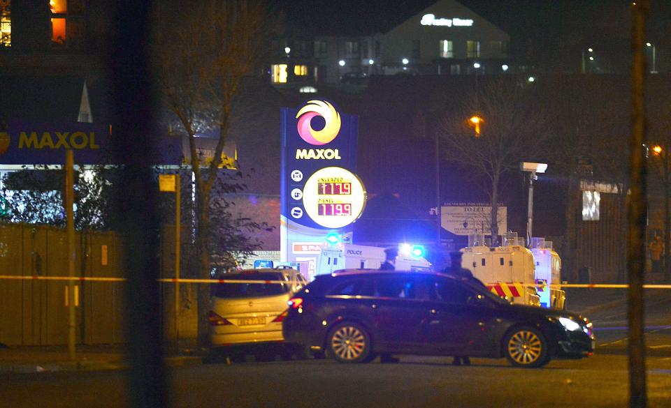 The uniformed officer was shot at a petrol station in north Belfast
