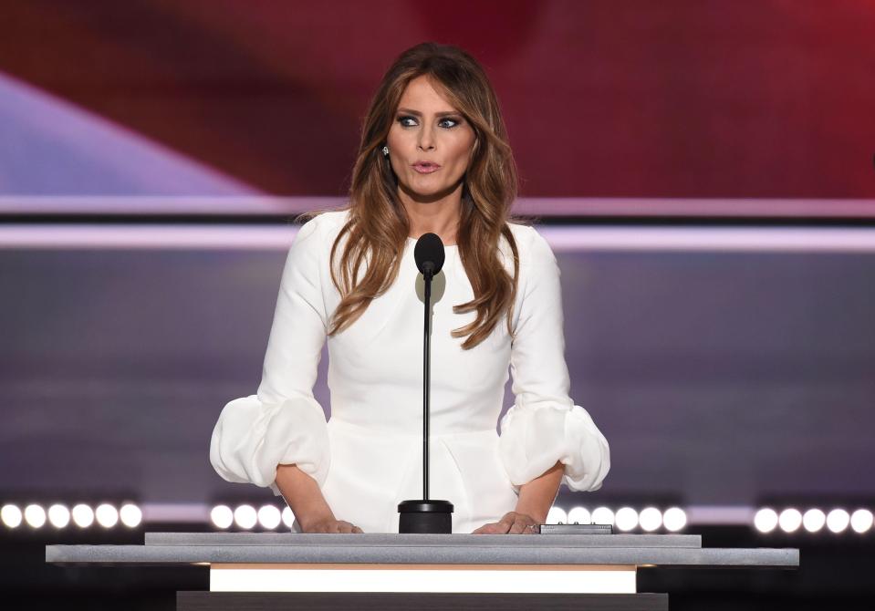  Melania Trump gave speeches in support of her husband during the presidential campaign
