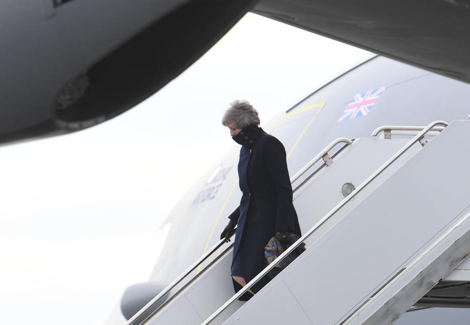  Theresa May, here arriving in the US, thinks she's going to get on well with Donald Trump