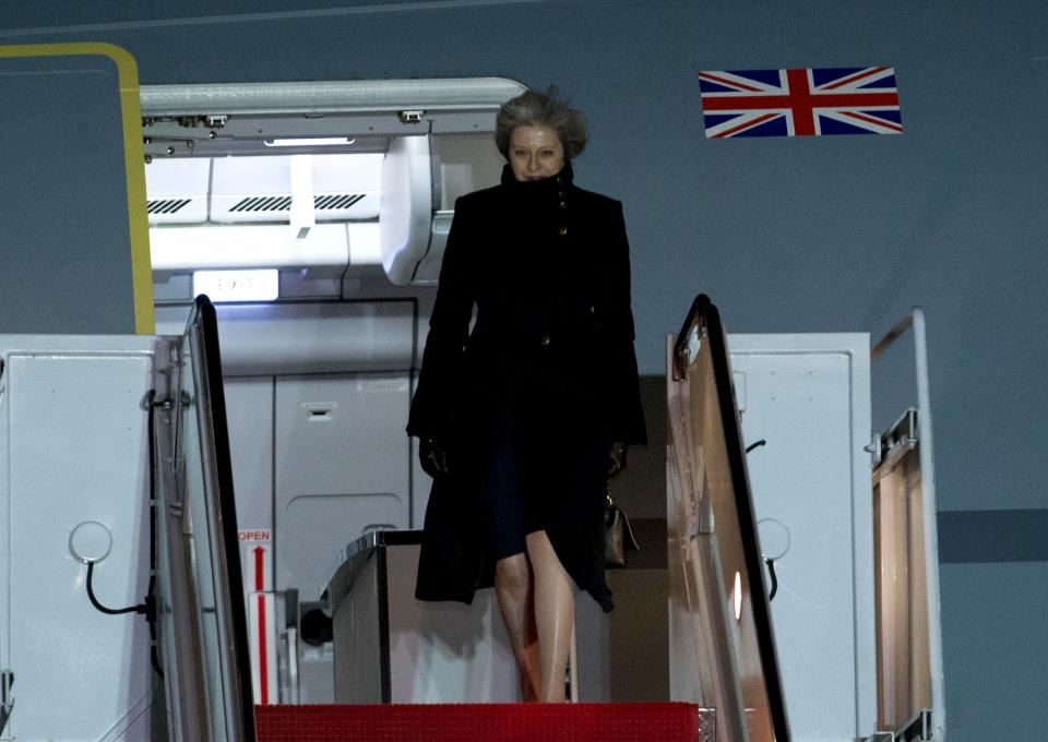  Prime Minister Theresa May arrives in Washington ahead of today's meeting at the Oval Office
