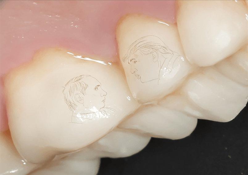 The bizarre engravings of Donald Trump and Vladimir Putin