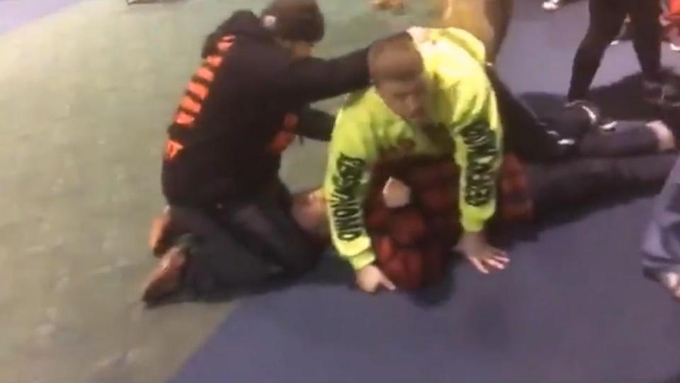 Grant Chisholm, 39, was violently attacked by one of the protesters after a large group rushed inside Portland International Airport 
