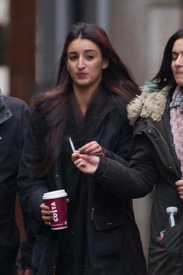  Shaid, 24, pictured outside Manchester Magistrates' Court today where she was jailed for racially aggravated harassment and threatening behaviour on a flight