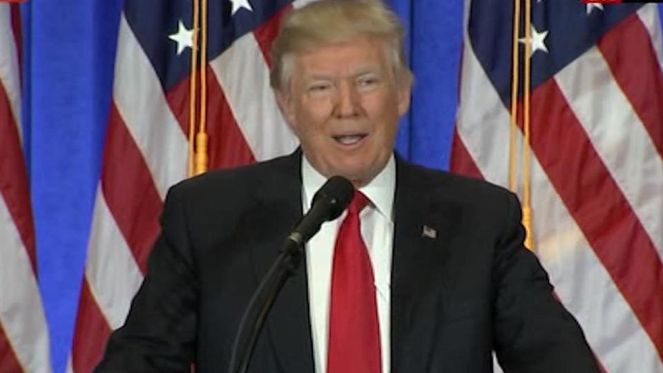 Trump hit back at the outrageous claims during a press conference